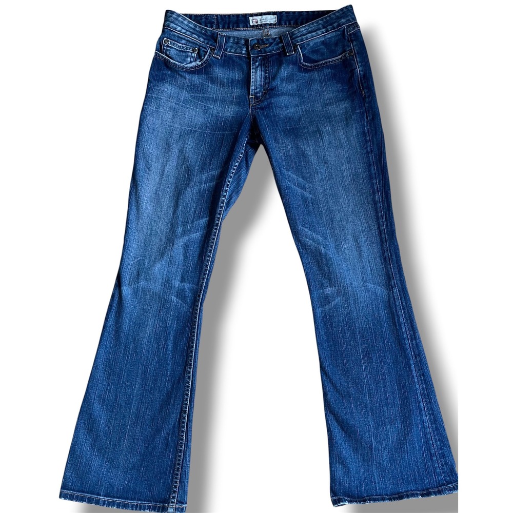 BKE Denim Womens Medium Wash Flare Leg Jeans Stretch BKL958R Size 31x31.5